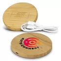 branded Vita Bamboo Wireless Charger - Round, from our range of promotional Phone &amp; Tablet Chargers