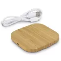 branded Vita Bamboo Wireless Charger - Square, from our range of promotional Phone &amp; Tablet Chargers