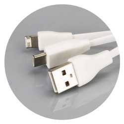 branded Bamboo Charging Cable Key Ring - Rectangle, from our range of promotional USB Hubs & Cables