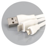 branded Bamboo Charging Cable Key Ring - Round, from our range of promotional USB Hubs &amp; Cables