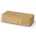 branded Bamboo Wireless Charging Clock, from our range of promotional Phone &amp; Tablet Chargers