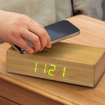 Phone &amp; Tablet Chargers  - Bamboo Wireless Charging Clock