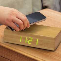 Phone & Tablet Chargers - Bamboo Wireless Charging Clock