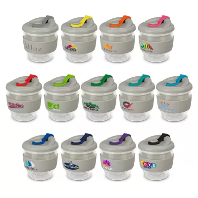 branded Valencia Cup - 230mL, from our range of promotional Reusable Coffee Cups - Glass