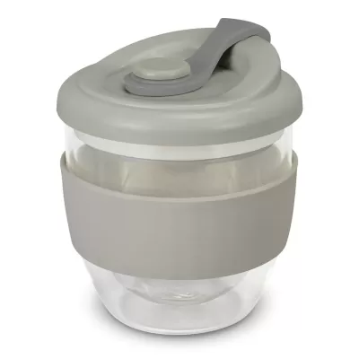 branded Valencia Cup - 230mL, from our range of promotional Reusable Coffee Cups - Glass