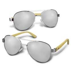 Wristbands - Aviator Mirror Lens Sunglasses - Bamboo