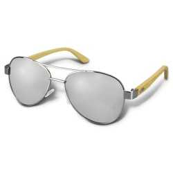 Wristbands - Aviator Mirror Lens Sunglasses - Bamboo