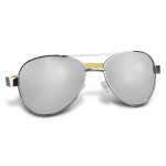 Wristbands - Aviator Mirror Lens Sunglasses - Bamboo