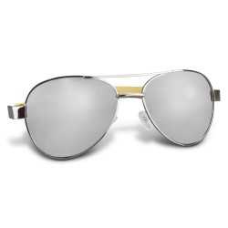Wristbands - Aviator Mirror Lens Sunglasses - Bamboo