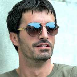 Wristbands - Aviator Mirror Lens Sunglasses - Bamboo