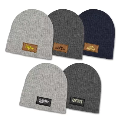 branded Nebraska Heather Cable Knit Beanie With Patch, from our range of promotional Beanies