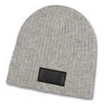 branded Nebraska Heather Cable Knit Beanie With Patch, from our range of promotional Beanies
