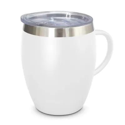 branded Verona Vacuum Cup with Handle - 300ml, from our range of promotional Stainless Steel Mugs