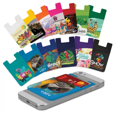 branded Dual Silicone Phone Wallet - Full Colour, from our range of promotional Phone Accessories