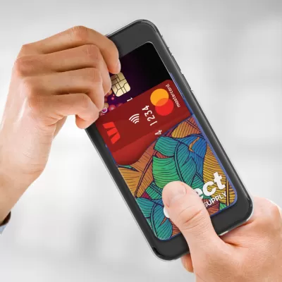 branded Dual Silicone Phone Wallet - Full Colour, from our range of promotional Phone Accessories