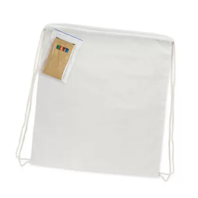 branded Cotton Colouring Drawstring Backpack, from our range of promotional Drawstring Bags & Back Sacks
