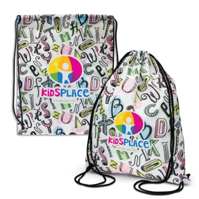 branded Akron Drawstring Backpack, from our range of promotional Drawstring Bags & Back Sacks