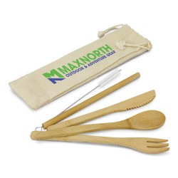branded Bamboo Cutlery Set, from our range of promotional Cutlery and Straws
