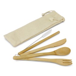 branded Bamboo Cutlery Set, from our range of promotional Cutlery and Straws