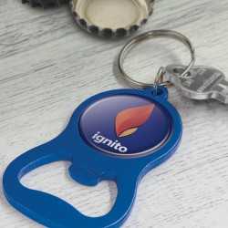 branded Chevron Bottle Opener Key Ring, from our range of promotional Metal Keyrings