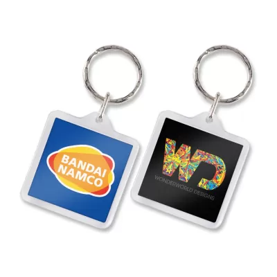 branded Lens Key Ring - Square , from our range of promotional Printed Keyrings