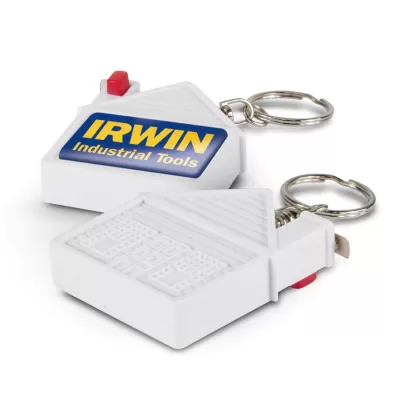 branded House Tape Measure Key Ring, from our range of promotional Printed Keyrings