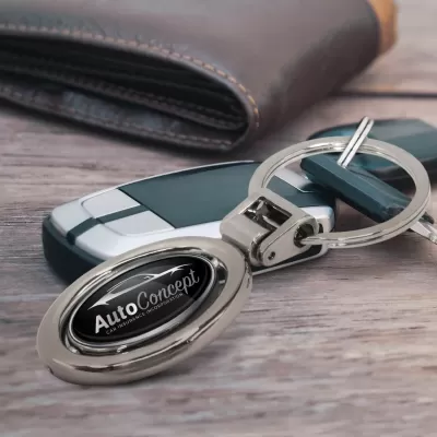 branded Spinning Metal Key Ring, from our range of promotional Printed Keyrings