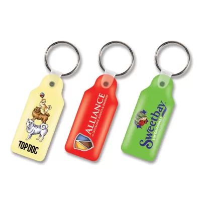branded Flexi Resin Key Ring - Rectangle , from our range of promotional Printed Keyrings