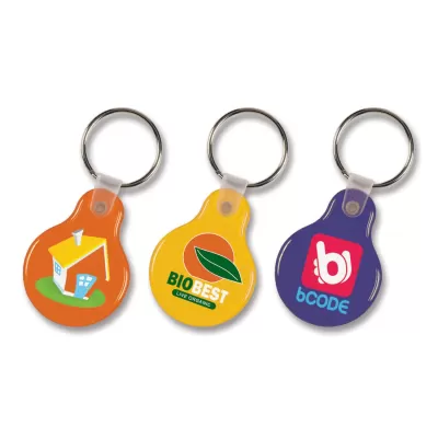 branded Flexi Resin Key Ring - Round , from our range of promotional Printed Keyrings