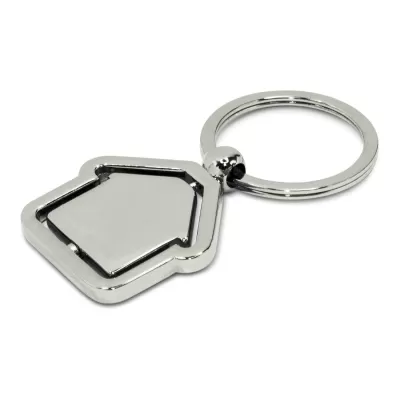 branded Spinning House Metal Key Ring, from our range of promotional Printed Keyrings