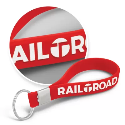 branded Silicone Key Ring - Embossed, from our range of promotional Printed Keyrings