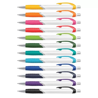 branded Jet Pen - White Barrel, from our range of promotional Plastic Promotional Pens