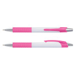 Plastic Promotional Pens  - Cleo White Barrel Plastic Pen