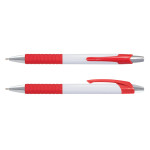 Plastic Promotional Pens  - Cleo White Barrel Plastic Pen