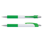 Plastic Promotional Pens  - Cleo White Barrel Plastic Pen