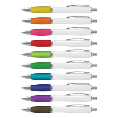branded Vistro Pen - White Barrel, from our range of promotional Plastic Promotional Pens
