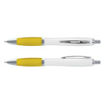Plastic Promotional Pens  - Vistro Pen - White Barrel