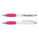 Plastic Promotional Pens  - Vistro Pen - White Barrel