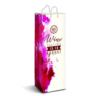 branded Laminated Paper Wine Bag - Full Colour, from our range of promotional Paper Bags