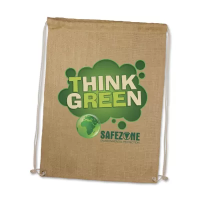 branded Jute Drawstring Backpack, from our range of promotional Jute Shopping & Tote Bags