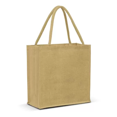 branded Monza Jute Tote Bag - Solid colours, from our range of promotional Jute Shopping & Tote Bags