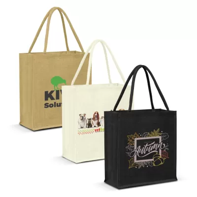 branded Lanza Jute Tote Bag - Colour Match, from our range of promotional Jute Shopping & Tote Bags