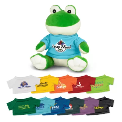 branded Frog Plush Toy, from our range of promotional Teddy Bears & Plush Toys