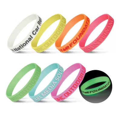 branded Silicone Wrist Band - Glow in the Dark, from our range of promotional Wristbands