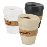 branded Express Cup Deluxe - Cork Band, from our range of promotional Reusable Coffee Cups - Plastic &amp; Ceramic
