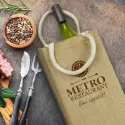 branded Donato Jute Double Wine Carrier, from our range of promotional Wine Holders &amp; Carriers