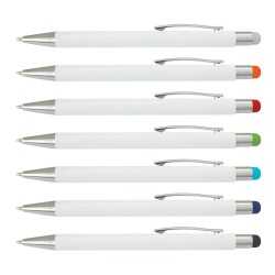 branded Lancer Stylus Pen - White Barrel, from our range of promotional Stylus Pens