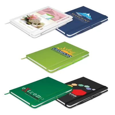 branded Omega Notebook With Pen, from our range of promotional Journals & Note Pads