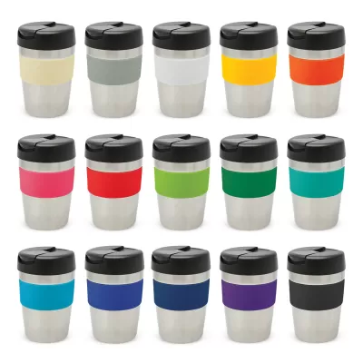branded Java Vacuum Cup - 340ml , from our range of promotional Reusable Coffee Cups - Metal