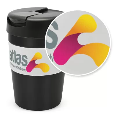 branded Java Vacuum Cup - 340ml , from our range of promotional Reusable Coffee Cups - Metal